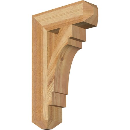 Ekena Millwork Merced Craftsman Rough Sawn Bracket, Western Red Cedar, 4"W x 14"D x 22"H BKT04X14X22MRC04RWR